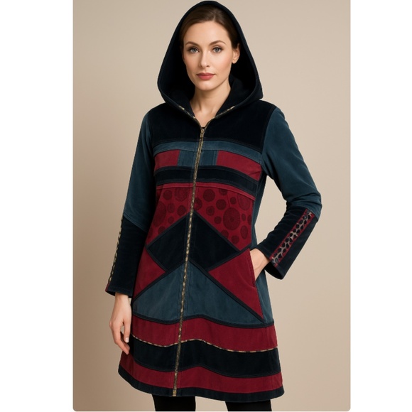 RARE: Collection Royal Velvet Patchwork Winter Coat (XL = M) - Picture 15 of 15